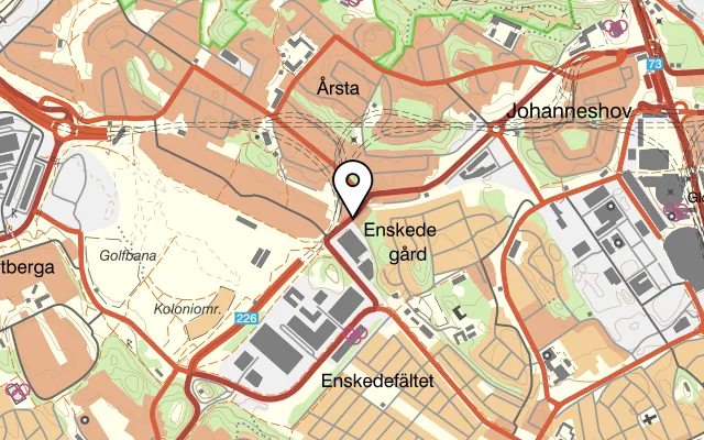 Karta som visar Tumi Sushi i Årsta på Johanneshovsvägen 155, 120 50 Årsta