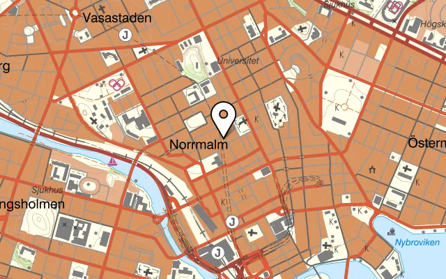 Karta som visar Tjabba thai på Wallingatan 7, 111 60 Stockholm