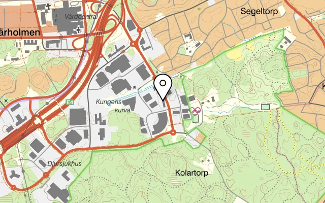 Karta som visar Amida på Geometrivägen 5, 141 75 Kungens Kurva