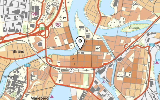 Karta som visar Bishops Arm på Kungsgatan 22, 652 24 Karlstad, Sweden