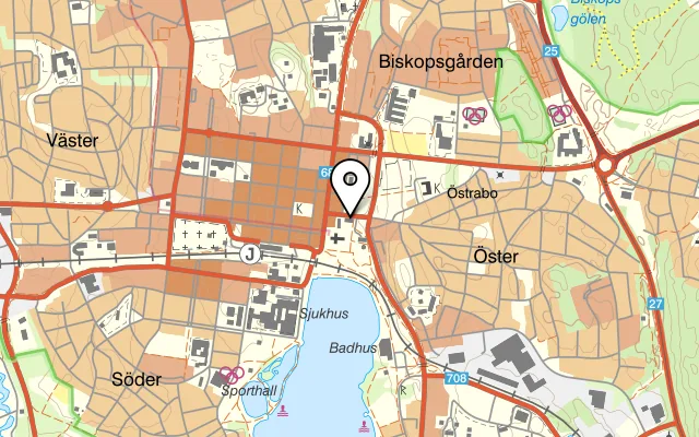 Karta som visar Tam Nak Thai på Östregårdsgatan 2, 352 34 Växjö