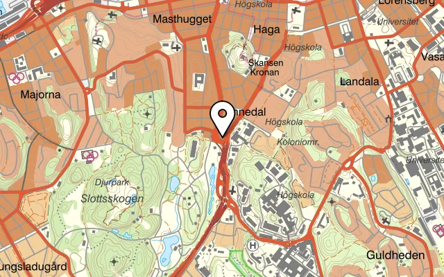 Karta som visar Station Linné på Linnéplatsen 9, 413 10 Göteborg, Sweden