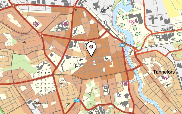 Karta som visar Brasserie Grand på Platensgatan 4, 582 20 Linköping