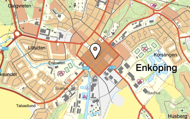 Karta som visar Lilla Japan sushi på Kungsgatan 27, 749 35 Enköping
