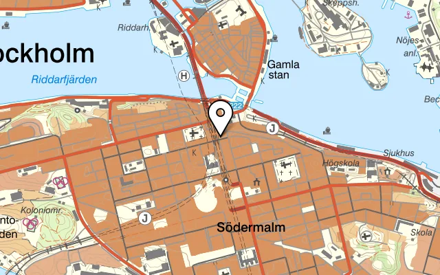 Karta som visar Bastard Bugers på Sankt Paulsgatan 2, 118 46 Stockholm