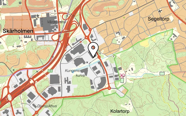 Karta som visar Sushikungen på Tangentvägen 2, 141 75 Kungens Kurva