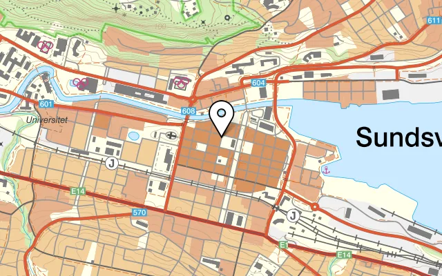 Karta som visar Sushi House på Allégatan 6, 852 32 Sundsvall