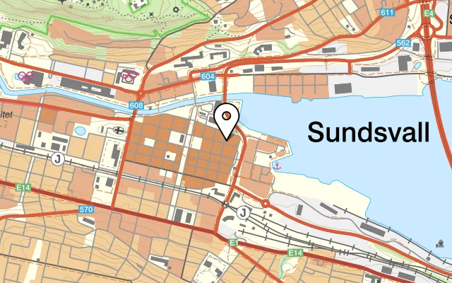 Karta som visar Invito: på Storgatan 6-8, 852 30 Sundsvall