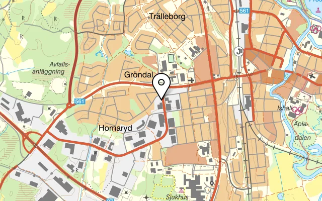 Karta som visar Tigers pizzeria på Kungsgatan 23C, 561 31 Huskvarna