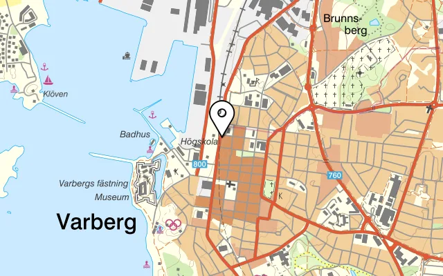 Karta som visar Chinese Sea på Västra Vallgatan 17, 432 45 Varberg