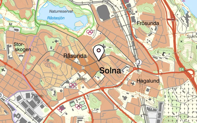 Karta som visar Lulu på Råsundavägen 101, 169 53 Solna