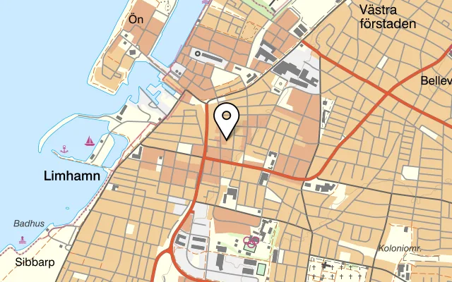Karta som visar Limhamns Smörgåsbutik Cafe Catering på Restaurang/ Café, Järnvägsgatan 30, 216 14 Limhamn