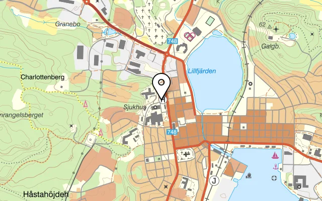 Karta som visar Restaurang Pulsen på Kungsgatan 33, 824 43 Hudiksvall