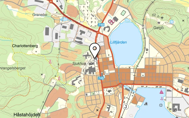 Karta som visar Hudiksvalls kommun Kommunrehab på Kungsgatan 33, 824 43 Hudiksvall