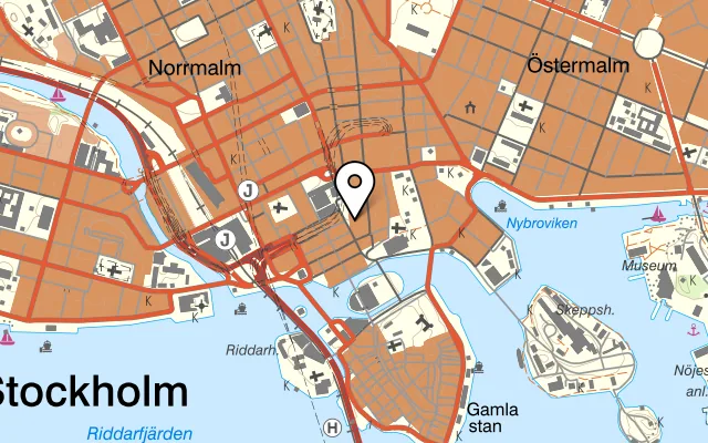 Karta som visar Tak på Brunkebergstorg 2, 4, 111 51 Stockholm