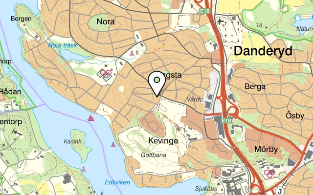 Karta som visar Deli Italia på Edsviksvägen 31, 182 33 Danderyd