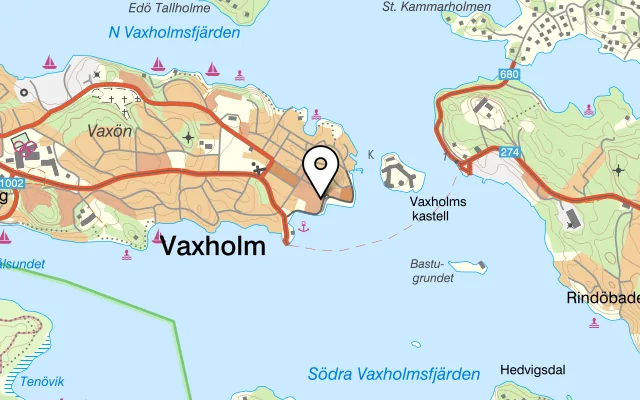 Karta som visar Dee Dee Thaikök på SÖDERHAMNSPLAN 1, 185 31 Vaxholm