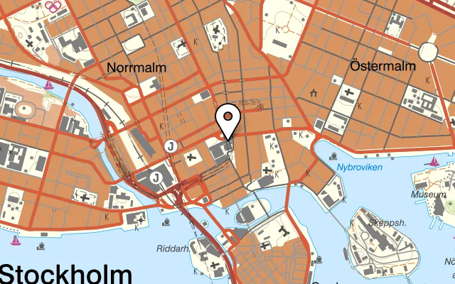 Karta som visar Nooshi på Sergels Torg 3, 111 57 Stockholm