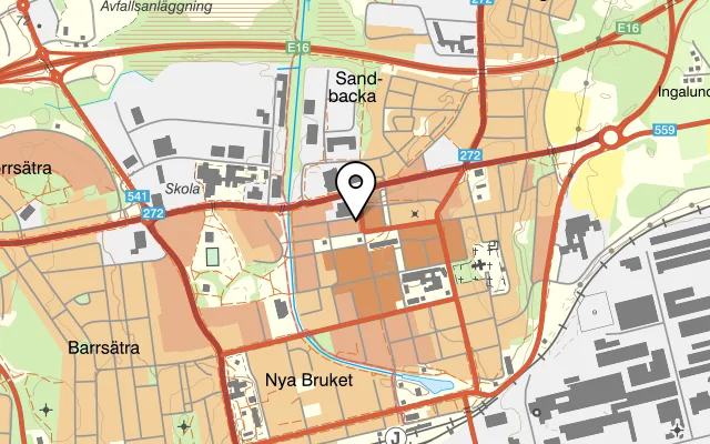 Karta som visar Konditori Marangoni på Hyttgatan 35, 811 31 Sandviken