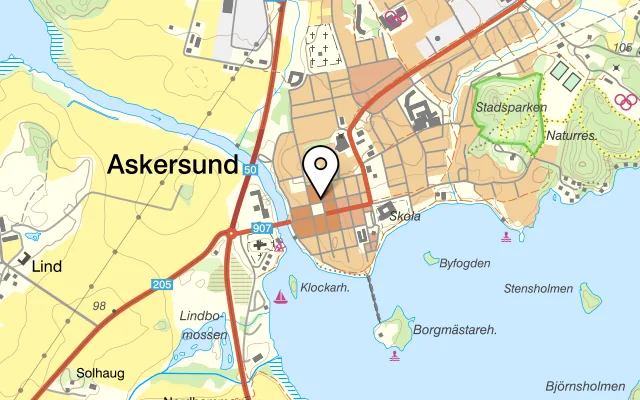 Karta som visar En trappa upp på Torgparken 1, 696 30 Askersund