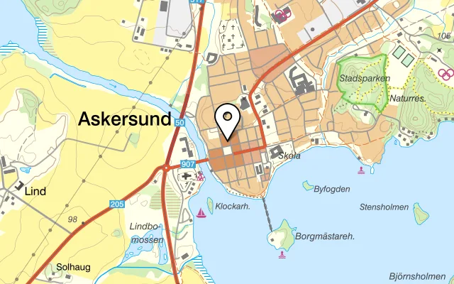 Karta som visar Restaurang En Trappa Upp på Torgparken 1, 696 30 Askersund