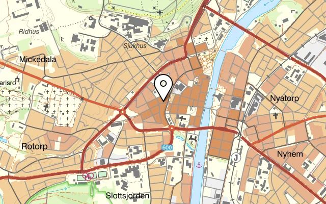 Karta som visar Fiket Kök Och Bar på Tyghusgatan 4, 302 43 Halmstad
