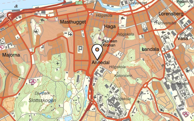 Karta som visar Kathmandu Restaurang på Sveagatan 24, 413 14 Göteborg