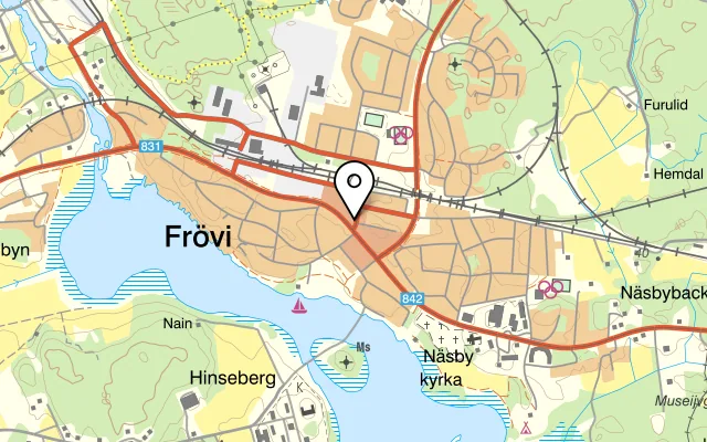 Karta som visar Picasso pizzeria bar kebab på Järnvägsgatan 6A, 718 30 Frövi